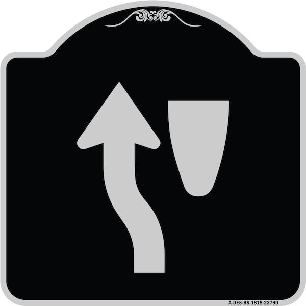 Traffic Keep Left Symbol Heavy-Gauge Aluminum Architectural Sign, 18" x 18", BS-1818-22790